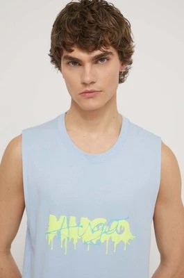 Zdjęcie produktu HUGO t-shirt bawełniany męski kolor niebieski 50509968