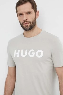Zdjęcie produktu HUGO t-shirt bawełniany męski kolor szary z nadrukiem 50467556