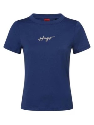 Zdjęcie produktu HUGO T-shirt damski Kobiety Bawełna niebieski jednolity,