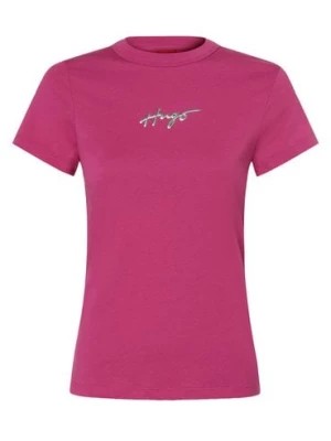 Zdjęcie produktu HUGO T-shirt damski Kobiety Bawełna wyrazisty róż jednolity,