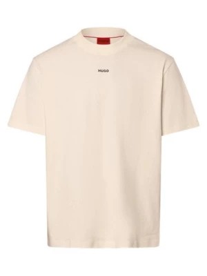 Zdjęcie produktu HUGO T-shirt męski Mężczyźni Bawełna beżowy jednolity,