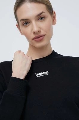 Zdjęcie produktu Hummel bluza bawełniana damska kolor czarny z nadrukiem