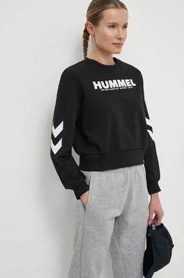 Zdjęcie produktu Hummel bluza bawełniana damska kolor czarny z nadrukiem