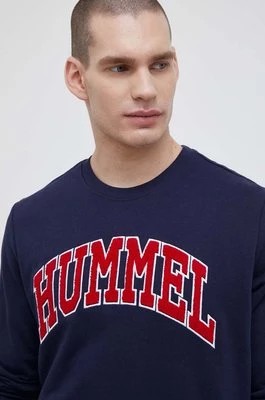 Zdjęcie produktu Hummel bluza bawełniana męska kolor granatowy z aplikacją