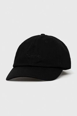 Zdjęcie produktu Hummel czapka z daszkiem bawełniana kolor czarny gładka