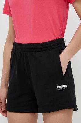 Zdjęcie produktu Hummel szorty bawełniane hmlLGC SHAI SHORTS kolor czarny gładkie medium waist 219220