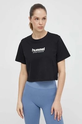 Zdjęcie produktu Hummel t-shirt bawełniany damski kolor czarny