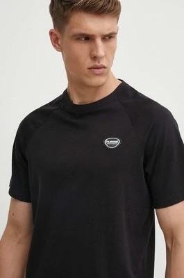 Zdjęcie produktu Hummel t-shirt bawełniany hmlLGC KAI REGULAR HEAVY T-SHIRT męski kolor czarny z aplikacją 223989