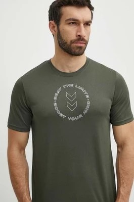 Zdjęcie produktu Hummel t-shirt treningowy Boost kolor zielony z nadrukiem 223838
