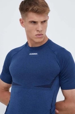 Zdjęcie produktu Hummel t-shirt treningowy Mike kolor granatowy z nadrukiem