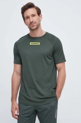 Zdjęcie produktu Hummel t-shirt treningowy hmlTE TOPAZ T-SHIRT kolor zielony z nadrukiem 213475