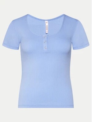 Zdjęcie produktu Hunkemöller Koszulka piżamowa Henley 205108 Niebieski Regular Fit