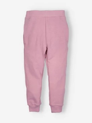 Zdjęcie produktu Spodnie dresowe dziewczęce ze ściągaczem - I Love Colors - różowe