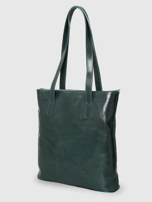 Zdjęcie produktu I MEDICI FIRENZE Skórzana torebka w kolorze ciemnozielonym - 33 x 34 x 8 cm rozmiar: onesize