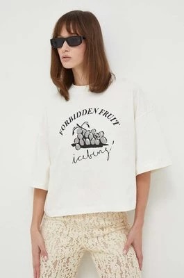 Zdjęcie produktu Iceberg t-shirt bawełniany damski kolor beżowy