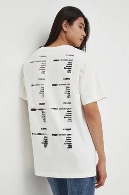 Zdjęcie produktu Iceberg t-shirt bawełniany męski kolor beżowy z nadrukiem