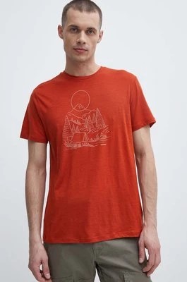 Zdjęcie produktu Icebreaker t-shirt sportowy Merino 150 Tech Lite III kolor czerwony z nadrukiem IB0A56X1A841