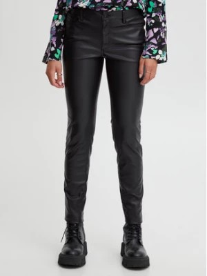 Zdjęcie produktu ICHI Spodnie z imitacji skóry 20117678 Czarny Regular Fit