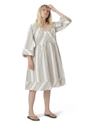 Zdjęcie produktu Ilse Jacobsen Sukienka "Amelia" w kolorze biało-jasnobrązowo-szarym rozmiar: 40