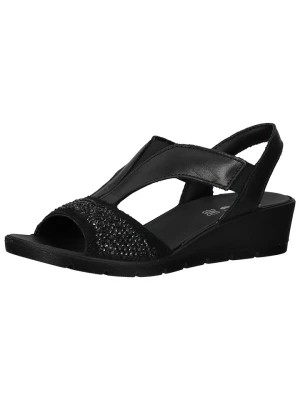 Zdjęcie produktu Imac Skórzane sandały w kolorze czarnym na koturnie rozmiar: 40