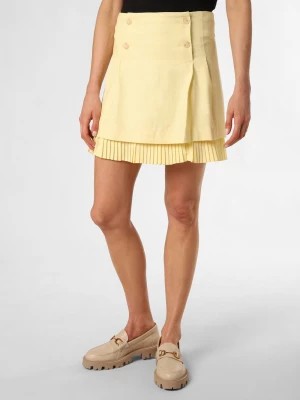 Zdjęcie produktu IPURI Spódnica damska z zawartością lnu Kobiety len żółty jednolity,