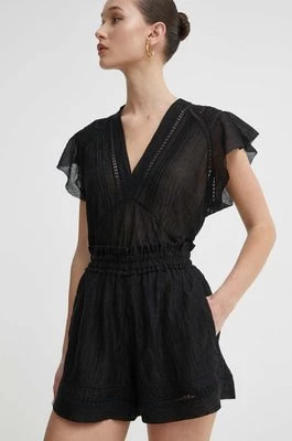 Zdjęcie produktu IRO szorty damskie kolor czarny gładkie high waist