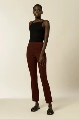 Zdjęcie produktu Ivy Oak Spodnie damskie kolor bordowy proste high waist
