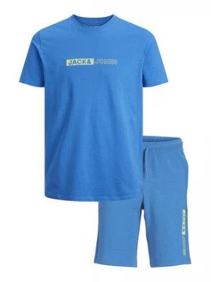 Zdjęcie produktu Jack&Jones Junior Komplet t-shirt i szorty sportowe 12235345 Niebieski Regular Fit