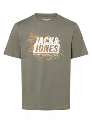 Zdjęcie produktu Jack & Jones Koszulka męska - JComap Mężczyźni Bawełna zielony nadruk,
