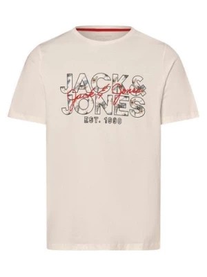 Zdjęcie produktu Jack & Jones Koszulka męska - JJChill Mężczyźni Bawełna biały nadruk,