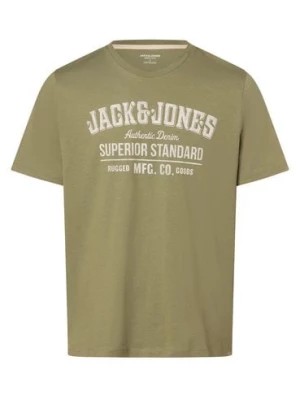Zdjęcie produktu Jack & Jones Koszulka męska - JJEJeans Mężczyźni Bawełna zielony nadruk,