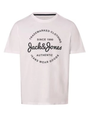 Zdjęcie produktu Jack & Jones Koszulka męska - JJForest Mężczyźni Bawełna biały nadruk,
