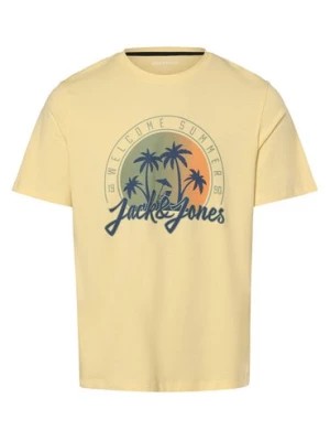 Zdjęcie produktu Jack & Jones Koszulka męska - JJSummer Mężczyźni Bawełna żółty jednolity,