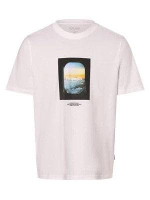 Zdjęcie produktu Jack & Jones Koszulka męska - JORLafayette Mężczyźni Bawełna biały nadruk,