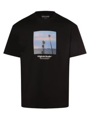 Zdjęcie produktu Jack & Jones Koszulka męska - JORVesterbro Mężczyźni Bawełna czarny nadruk,