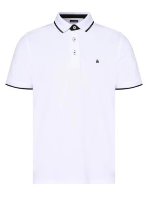 Zdjęcie produktu Jack & Jones Męska koszulka polo Mężczyźni Bawełna biały jednolity,