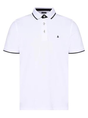 Zdjęcie produktu Jack & Jones Męska koszulka polo Mężczyźni Bawełna biały jednolity,