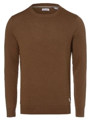 Zdjęcie produktu Jack & Jones Sweter męski Mężczyźni Bawełna brązowy wzorzysty,
