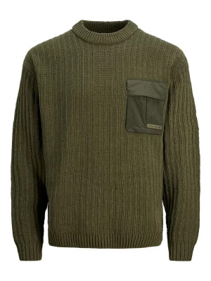 Zdjęcie produktu Jack & Jones Sweter "Metro" w kolorze oliwkowym rozmiar: M
