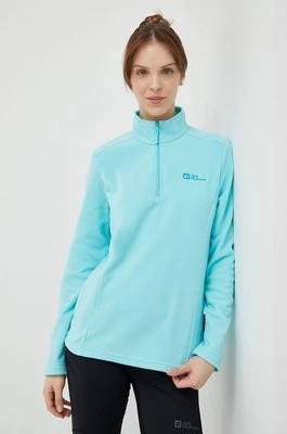 Zdjęcie produktu Jack Wolfskin bluza sportowa Taunus damska kolor turkusowy gładka 1709532
