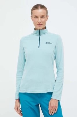 Zdjęcie produktu Jack Wolfskin bluza sportowa Taunus kolor turkusowy gładka 1709532