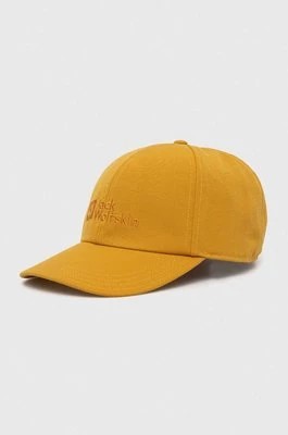 Zdjęcie produktu Jack Wolfskin czapka z daszkiem kolor żółty z aplikacją 1900675