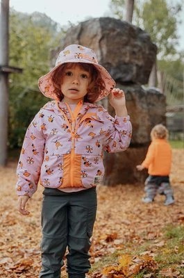 Zdjęcie produktu Jack Wolfskin kurtka przeciwdeszczowa dziecięca SMILEYWORLD AOP kolor różowy
