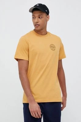 Zdjęcie produktu Jack Wolfskin t-shirt bawełniany 10 kolor żółty z nadrukiem