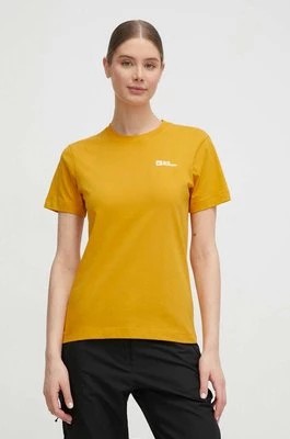 Zdjęcie produktu Jack Wolfskin t-shirt bawełniany damski kolor żółty 1808352