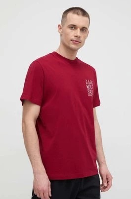 Zdjęcie produktu Jack Wolfskin t-shirt Jack Tent męski kolor bordowy z nadrukiem 1809791