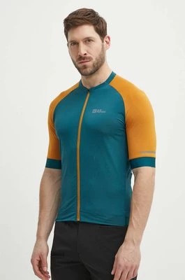 Zdjęcie produktu Jack Wolfskin t-shirt rowerowy Gravex kolor zielony wzorzysty