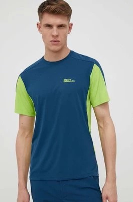 Zdjęcie produktu Jack Wolfskin t-shirt sportowy Narrows kolor niebieski wzorzysty