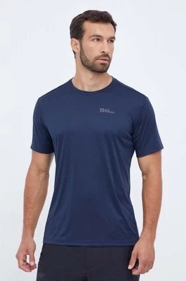 Zdjęcie produktu Jack Wolfskin t-shirt sportowy Tech kolor granatowy gładki 1807072
