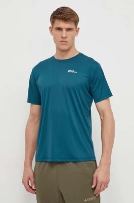 Zdjęcie produktu Jack Wolfskin t-shirt sportowy Tech kolor zielony gładki 1807072